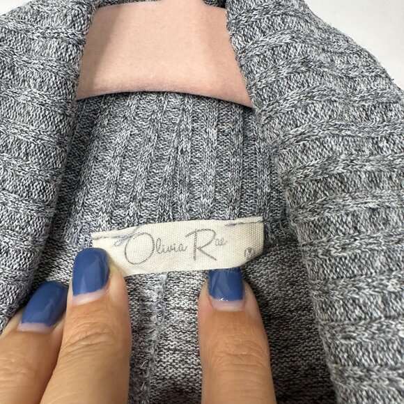 2/$24 Olivia Rae Shawl Neck Open Cardigan Heather Gray Medium #A0382 TRB2 - Picture 5 of 7
